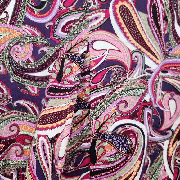 C.J. Banks Purple Pink Paisley Cropped One-Button Swing Jacket Women's Plus 2X - Picture 10 of 11